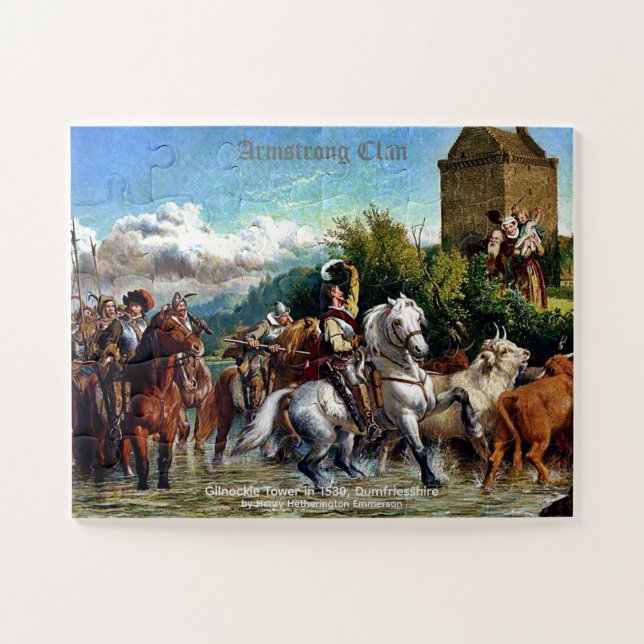Ferocious Armstrong Scottish Border Clan Castle Jigsaw Puzzle (Horizontal)