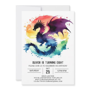 Ferocious Dragon Birthday Digital Invitation