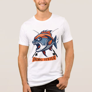 Ferocious Fish Illustration "Drag Tester" Tri-Blend Shirt