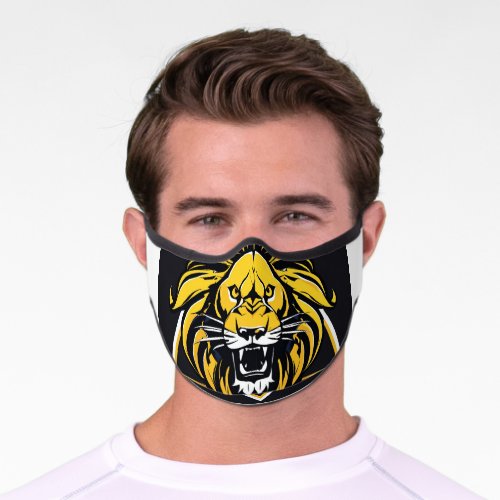 Ferocious Fury Angry Lion Face Mask Premium Face Mask