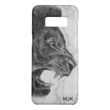 Ferocious Lion Drawing on Gray Marble Case-Mate Samsung Galaxy S8 Case