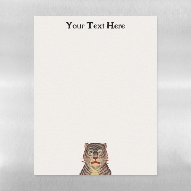 Ferocious Looking Fantasy Asian Tiger BlackStripes Magnetic Dry Erase Sheet (Vertical)