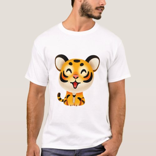 Ferocious Majesty Tiger Face Design T_Shirt