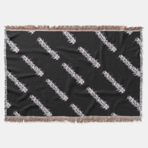 Ferocious Tattoo-Style Blanket – Black and White