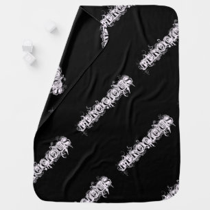 FEROCIOUS Tattoo Style Font Baby Blanket