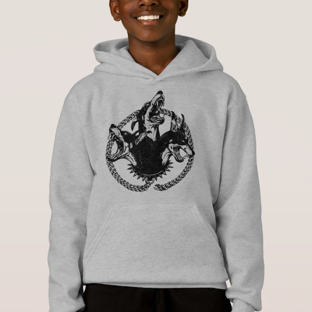 Ferocious Three-Headed Hound Hoodie (Front)