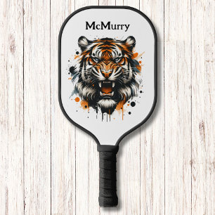 Ferocious Tiger Modern Monogram Pickleball Paddle