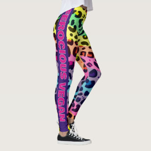 BIVIGAOS Rainbow Leopard Zebra Print Leggings Women Colourful Milk