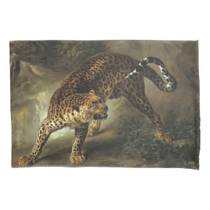 Ferocious Wild Leopard (by Jean-Baptiste Oudry) Pillow Case