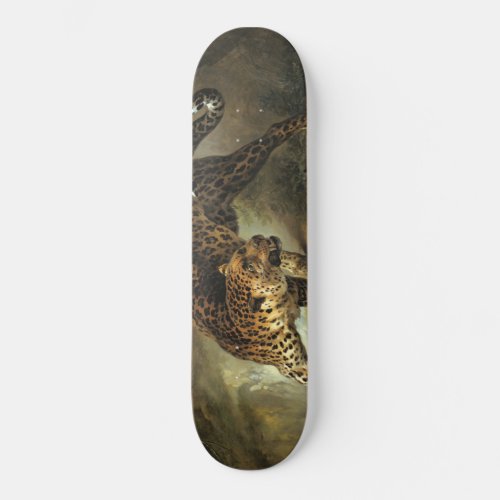 Ferocious Wild Leopard by Jean_Baptiste Oudry Skateboard