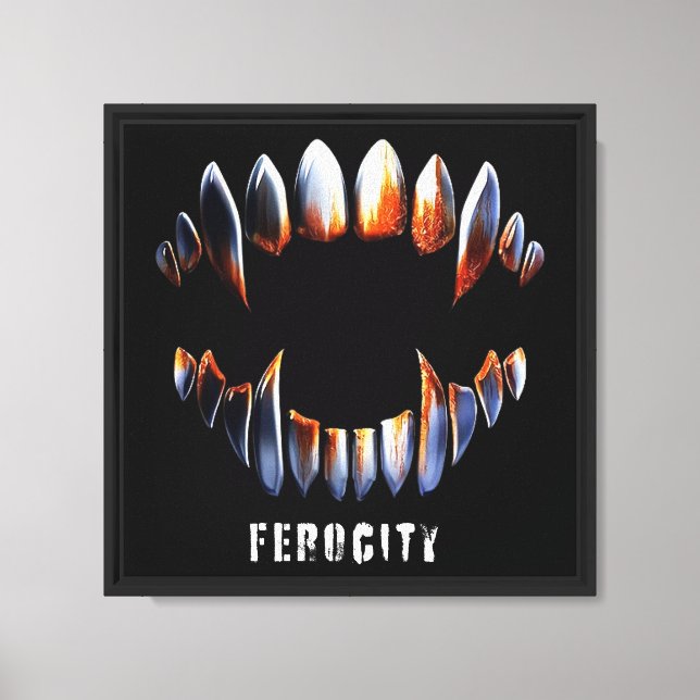 Ferocity Vampire Fangs Grunge Gothic Art Canvas Print (Front)