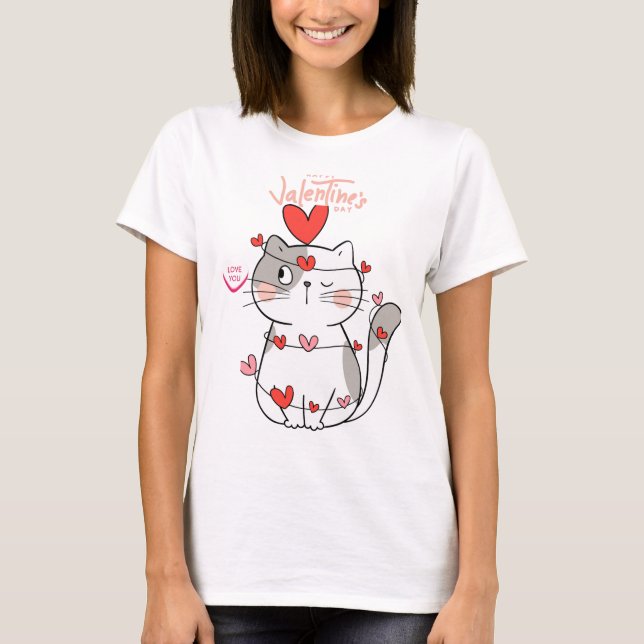 "Ferr Hugs Cat Valentine Shirt (Front)