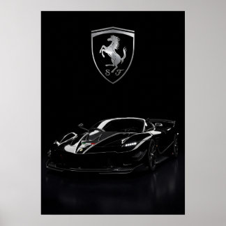 Ferrari FXX-K Black Hypercar | Dark Supercar Poster