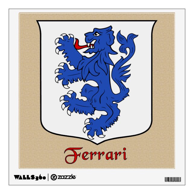 Ferrari Historical Shield on Parchemnt Style Wall Sticker (Front)