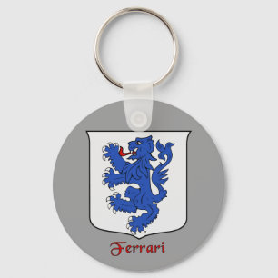 Ferrari Italian Surname Historical Shield Keychain