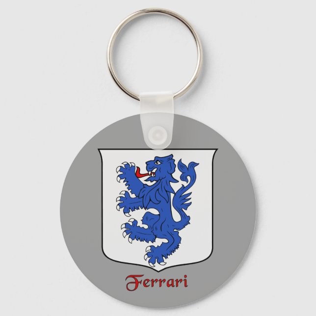 Ferrari Italian Surname Historical Shield Keychain (Front)