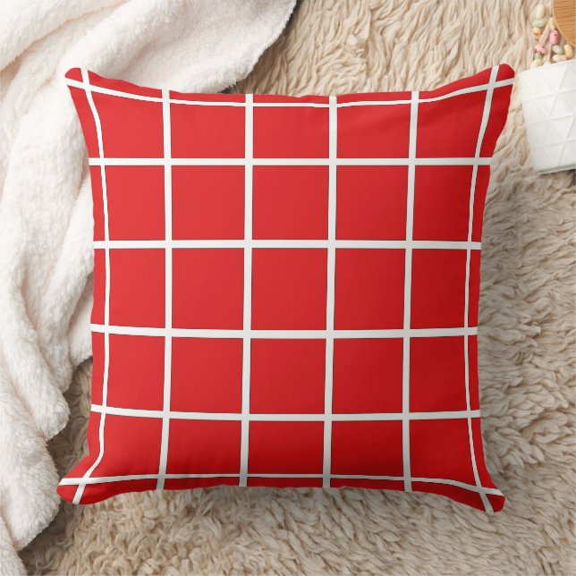 Ferrari Red Squares Throw Pillow (Blanket)
