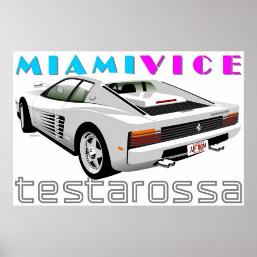 Ferrari Testarossa from Miami Vice Poster