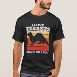 Ferre I Love Ferrets Retro Vintage Ferret T-Shirt