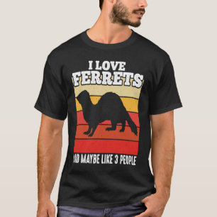 Ferre I Love Ferrets Retro Vintage Ferret T-Shirt