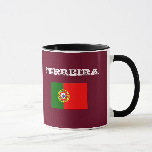 Ferreira Surname Custom  Ringer Mug (Right)