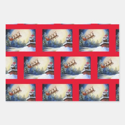 Ferret and Santa Wrapping paper from Original Art