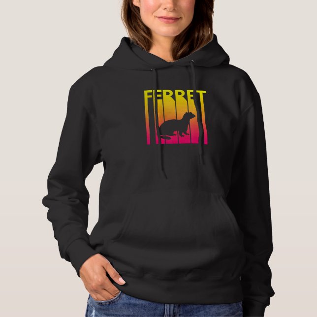 Ferret Animal Retro Costume Hoodie (Front)