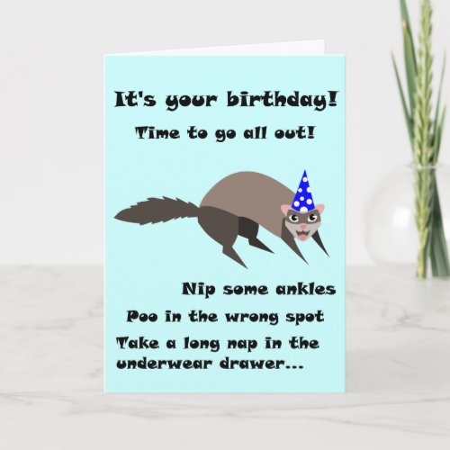 Ferret Birthday Card
