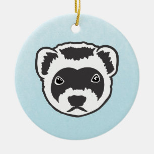 Ferret ceramic ornament