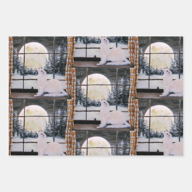 Ferret Christmas from Original art Wrapping Paper Sheets (Front)