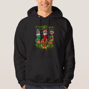 Ferret Christmas Socks X Mas Lights Pajama Matchin Hoodie