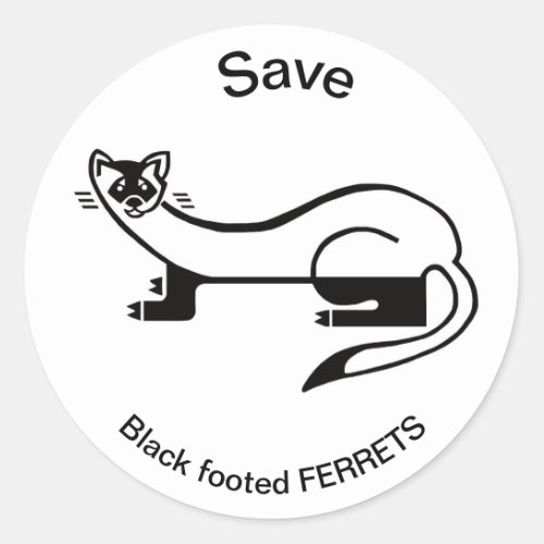 ferret - classic round sticker