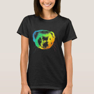 Ferret Colorful Rainbow Retro T-Shirt