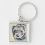 Ferret Cute Picture Keychain at Zazzle