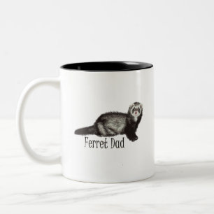 Ferret Dad Black Lettering with Sable Ferret Two-Tone Coffee Mug