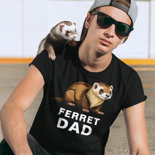 Ferret Dad Cute Pet Ferret Custom Text T_Shirt