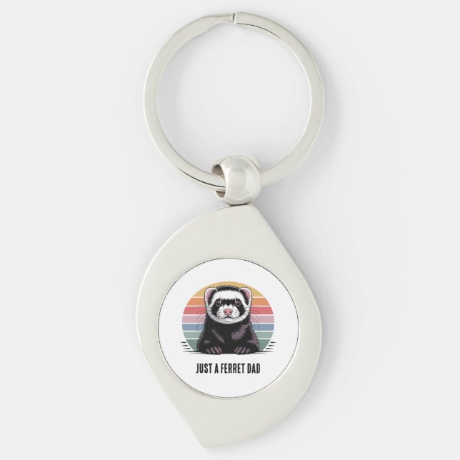 Ferret dad t-shirt keychain (Front)