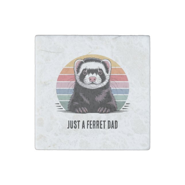 Ferret dad t-shirt stone magnet (Front)