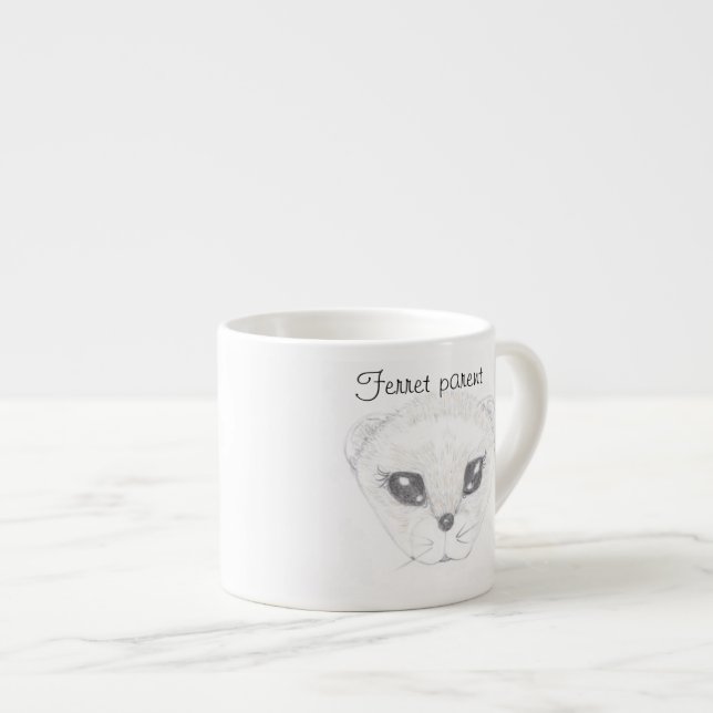 Ferret Drawing Espresso Cup (Front Right)