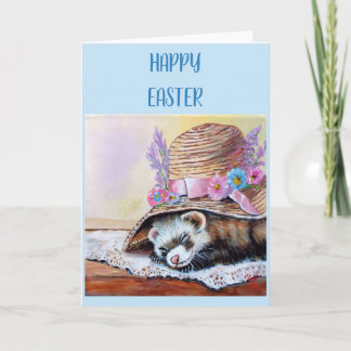 Ferret Easter Folded Greeting Card
