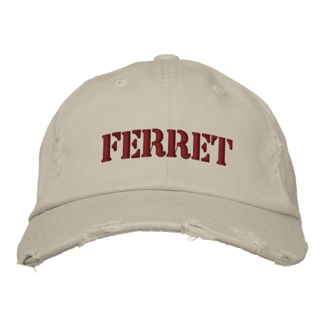 FERRET EMBROIDERED BASEBALL CAP (Front)