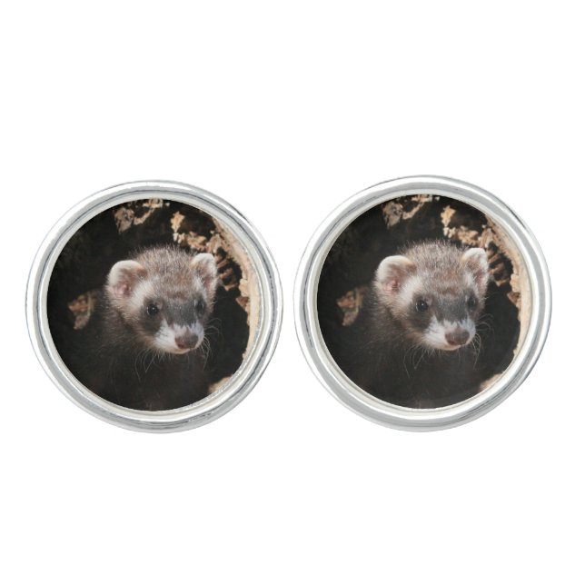 Ferret Face Cufflinks (Front)
