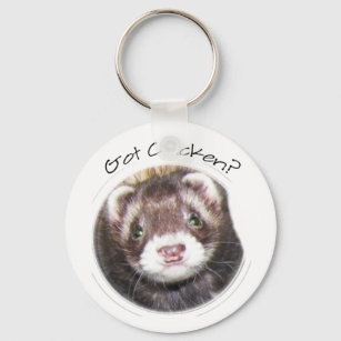 Ferret Face Picture Keychain
