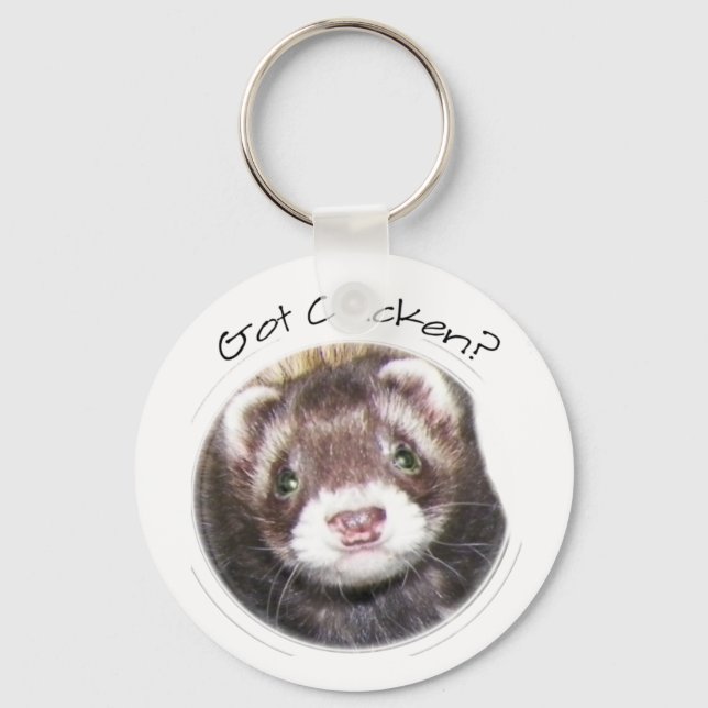 Ferret Face Picture Keychain (Front)