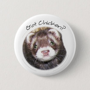 Ferret Face Picture Pinback Button