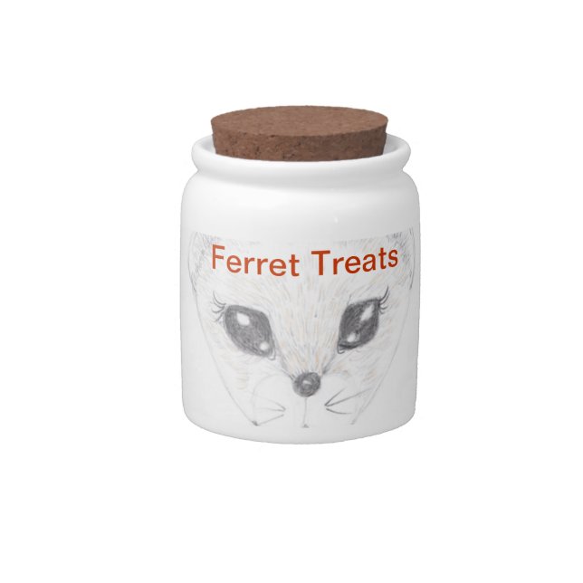 Ferret Face Treat Jar (Front)