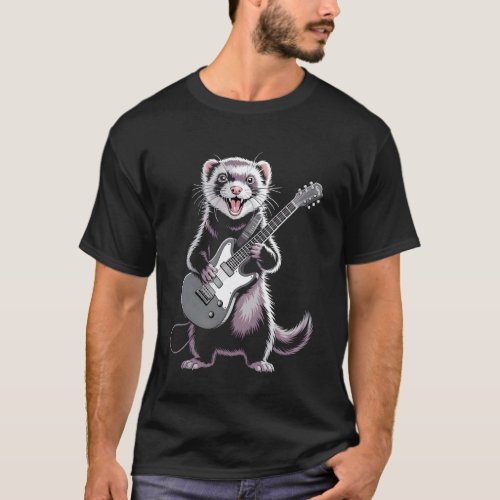Ferret Funny Guitar Animal T-Shirt