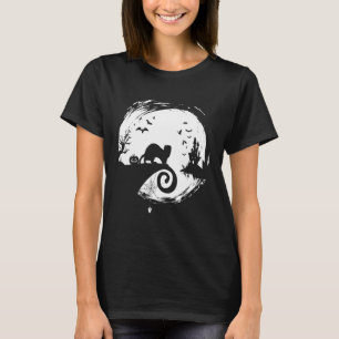 Ferret Halloween Costume Moon Silhouette Creepy Ho T-Shirt