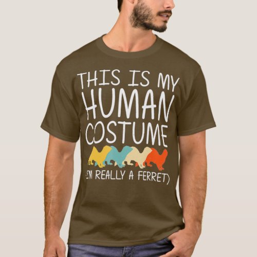 Ferret Halloween Human Costume Weasel Pet Easy  T_Shirt