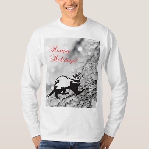 Ferret Happy Holidays  T_Shirt